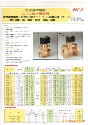 【供应台湾NCD电磁阀PVS系列(图)】价格,厂家,图片,阀门,东莞市升辉自动化设备-