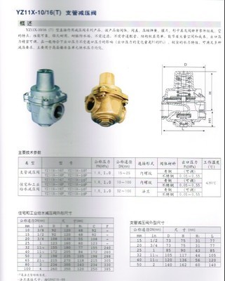 【YZ11X-10/16支管减压阀】价格,厂家,图片,阀门,广州申高阀门-